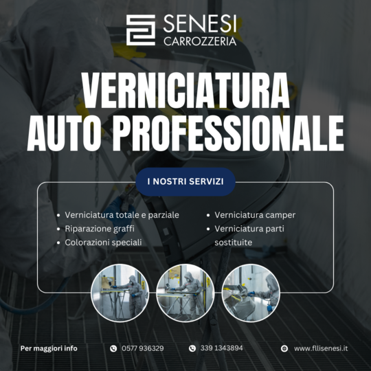 Verniciatura professionale con Carrozzeria SENESI verniciatura
